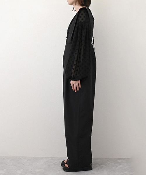 STYLEBLOCK(スタイルブロック)の「Eオックスハイウエストサロペット(サロペット/オーバーオール・レディース・ベージュ/グレー/ブラック・M)」の4枚目の写真