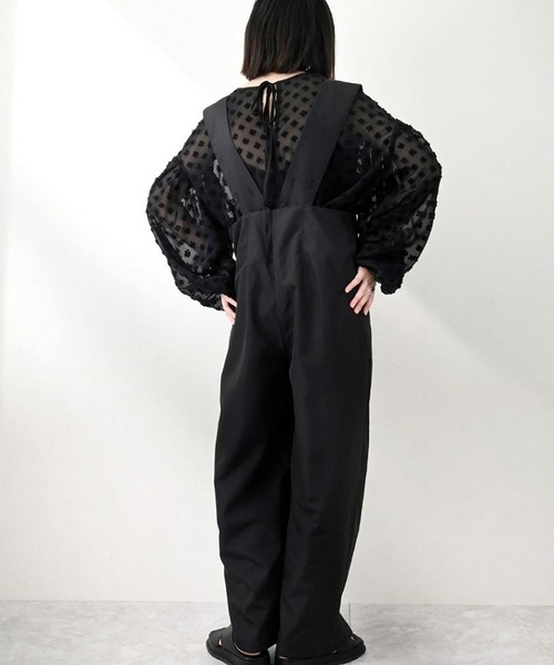 STYLEBLOCK(スタイルブロック)の「Eオックスハイウエストサロペット(サロペット/オーバーオール・レディース・ベージュ/グレー/ブラック・M)」の5枚目の写真