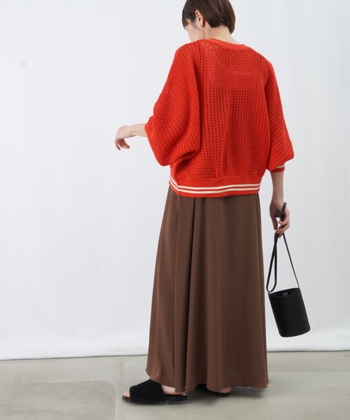 LUCA/LADY LUCK LUCA(ルカ/レディラックルカ)の「LC/LLL メッシュニットブルゾン / ラインニットブルゾン(ブルゾン・レディース・オフホワイト/レッド/ベージュ/ブラック・FREE)」の12枚目の写真