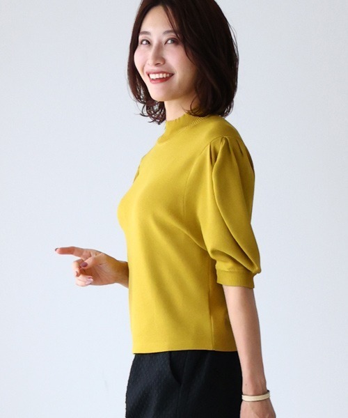 エーレスタイル Ehre style きれいめ派のマストアイテム程よい可愛さパフスリーブニット （ベージュ） Ehre style ニット セーター きれいめ派のマストアイテム程よい