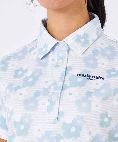 marie claire(マリ・クレール)の「【marie claire/マリ.クレール】レディースフラワープリント半袖シャツ ゴルフ(シャツ/ブラウス・レディース・ホワイト/ブラック/イエロー・LARGE/X-LARGE/XX-LARGE/MEDIUM)」の12枚目の写真
