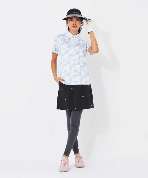 marie claire(マリ・クレール)の「【marie claire/マリ.クレール】レディースフラワープリント半袖シャツ ゴルフ(シャツ/ブラウス・レディース・ホワイト/ブラック/イエロー・LARGE/X-LARGE/XX-LARGE/MEDIUM)」の6枚目の写真