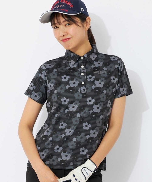 marie claire(マリ・クレール)の「【marie claire/マリ.クレール】レディースフラワープリント半袖シャツ ゴルフ(シャツ/ブラウス・レディース・ホワイト/ブラック/イエロー・LARGE/X-LARGE/XX-LARGE/MEDIUM)」の14枚目の写真