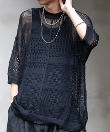 JOHN'S CLOSET | 【a】リネンライク クルーネック 切替ドルマンBIGニット(ニット/セーター)