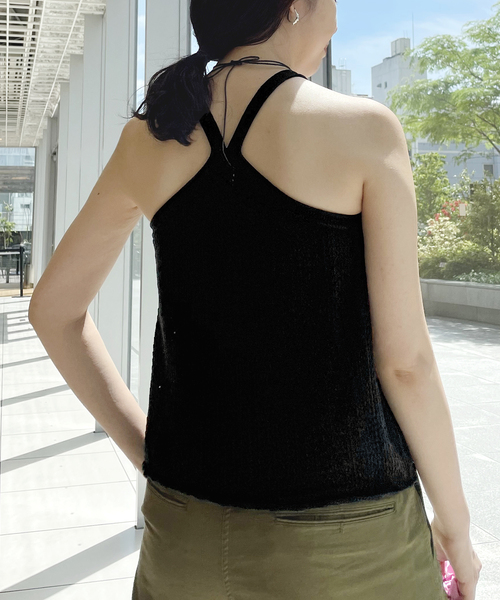 IENA LA BOUCLE(イエナラブークル)の「IENA LA BOUCLE リネンコットン透かし編みキャミソール(キャミソール・レディース・ホワイト/ブラック・FREE)」の7枚目の写真