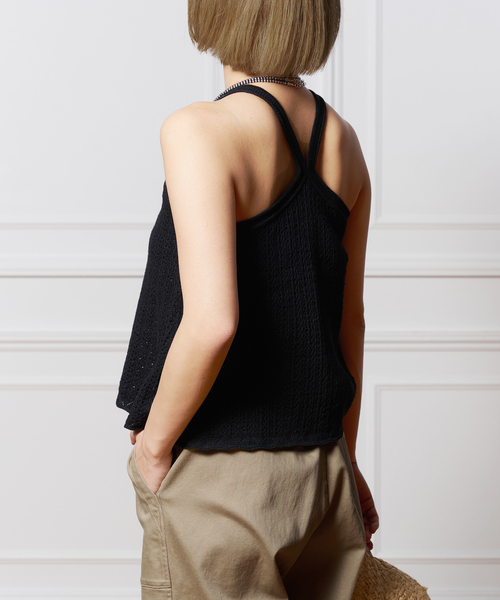 IENA LA BOUCLE(イエナラブークル)の「IENA LA BOUCLE リネンコットン透かし編みキャミソール(キャミソール・レディース・ホワイト/ブラック・FREE)」の15枚目の写真