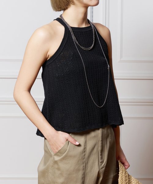 IENA LA BOUCLE(イエナラブークル)の「IENA LA BOUCLE リネンコットン透かし編みキャミソール(キャミソール・レディース・ホワイト/ブラック・FREE)」の17枚目の写真