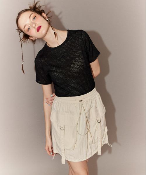 Candy Stripper(キャンディストリッパー)の「CND COMPACT Tシャツ(Tシャツ/カットソー・レディース・ブラック/ブラック系その他/オフホワイト・2)」の7枚目の写真