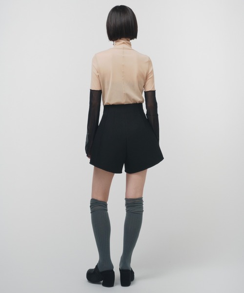 THINGS THAT MATTER（シングス ザット マター）の「HIGH NECK TULLE TOPS / ハイネックチュールトップス（Tシャツ/カットソー・レディース・ブラック/ベージュ/パープル/ホワイト・FREE）」の6枚目の写真