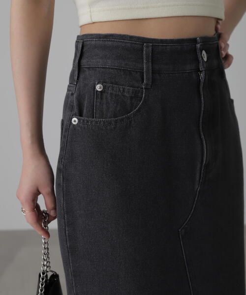 FREE'S MART（フリーズマート）の「◆フロントスリットナローデニムスカート（デニムスカート・レディース・ブラック系その他/ライトインディゴブルー・MEDIUM/SMALL）」の22枚目の写真