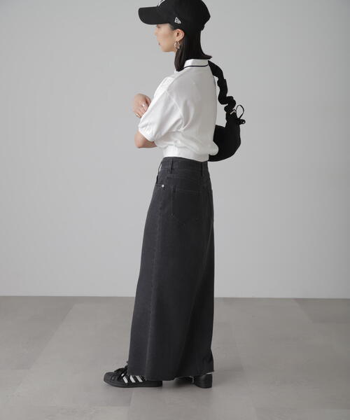 FREE'S MART（フリーズマート）の「◆フロントスリットナローデニムスカート（デニムスカート・レディース・ブラック系その他/ライトインディゴブルー・MEDIUM/SMALL）」の11枚目の写真