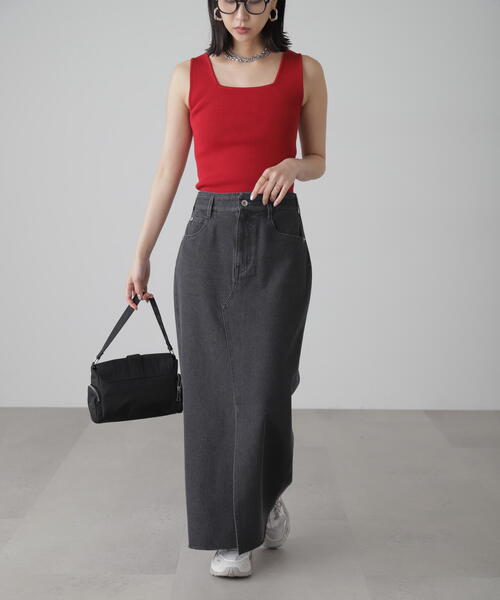 FREE'S MART（フリーズマート）の「◆フロントスリットナローデニムスカート（デニムスカート・レディース・ブラック系その他/ライトインディゴブルー・MEDIUM/SMALL）」の12枚目の写真