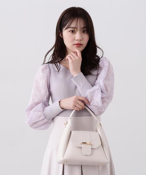 EDIT COLOGNE（エディットコロン）の「【美人百花4月号 掲載商品】ワンハンドルトートバッグ（トートバッグ・レディース・オフホワイト/ブラック/ベージュ・ﾌﾘ-）」の8枚目の写真