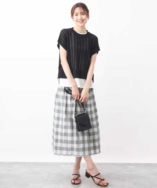 MK MICHEL KLEIN（エムケーミッシェルクラン）の「レーシー編みニット