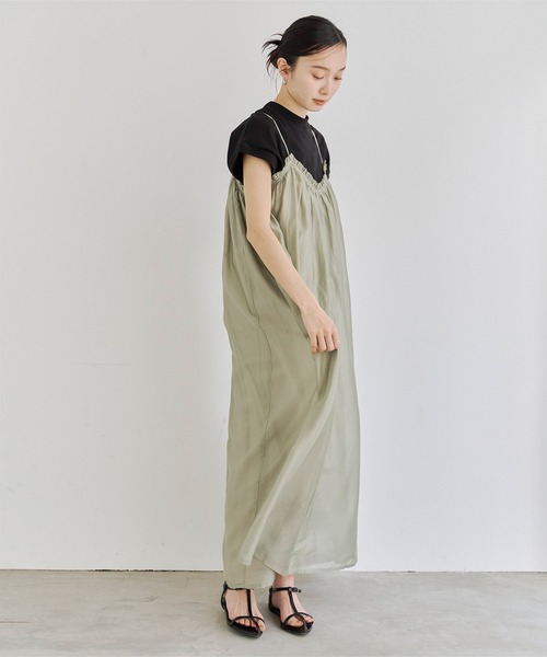 titivate（ティティベイト）の「モックネックフレンチスリーブTシャツ（Tシャツ/カットソー・レディース・ピンク/ベージュ/ブラック/オフホワイト・M）」の7枚目の写真