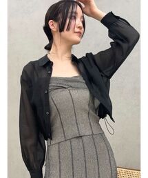 ツートーンリブニットキャミソール 【ビスチェ】【セットアップ対応】【レイヤードトップス】