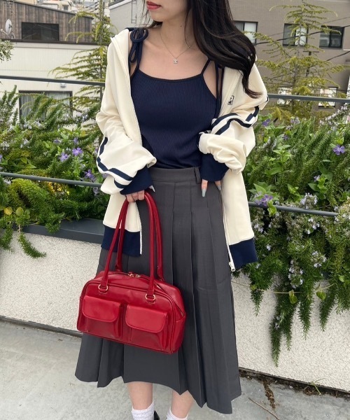 nemne store（ネンネストア）の「【サイズアソートあり】カップ付きマルチwayリボンキャミソール（キャミソール・レディース・杢グレー/アイボリー/ライトブルー/ブラック/レッド/ピンク/ネイビー・MEDIUM/SMALL/X-SMALL）」の5枚目の写真