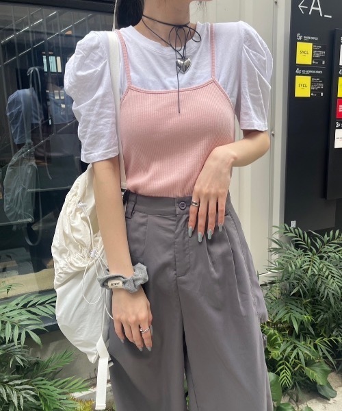 nemne store（ネンネストア）の「【サイズアソートあり】カップ付きマルチwayリボンキャミソール（キャミソール・レディース・杢グレー/アイボリー/ライトブルー/ブラック/レッド/ピンク/ネイビー・MEDIUM/SMALL/X-SMALL）」の6枚目の写真