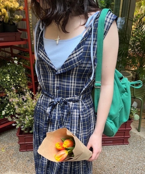 nemne store（ネンネストア）の「【サイズアソートあり】カップ付きマルチwayリボンキャミソール（キャミソール・レディース・杢グレー/アイボリー/ライトブルー/ブラック/レッド/ピンク/ネイビー・MEDIUM/SMALL/X-SMALL）」の4枚目の写真