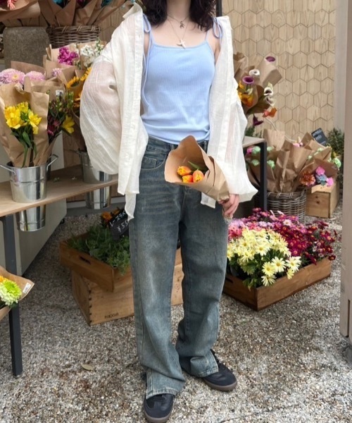 nemne store（ネンネストア）の「【サイズアソートあり】カップ付きマルチwayリボンキャミソール（キャミソール・レディース・杢グレー/アイボリー/ライトブルー/ブラック/レッド/ピンク/ネイビー・MEDIUM/SMALL/X-SMALL）」の22枚目の写真