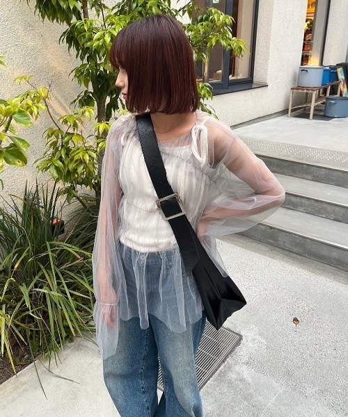 nemne store（ネンネストア）の「【サイズアソートあり】カップ付きマルチwayリボンキャミソール（キャミソール・レディース・杢グレー/アイボリー/ライトブルー/ブラック/レッド/ピンク/ネイビー・MEDIUM/SMALL/X-SMALL）」の13枚目の写真