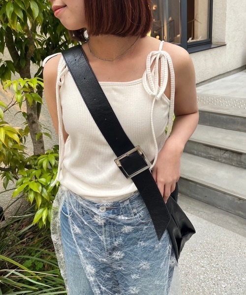 nemne store（ネンネストア）の「【サイズアソートあり】カップ付きマルチwayリボンキャミソール（キャミソール・レディース・杢グレー/アイボリー/ライトブルー/ブラック/レッド/ピンク/ネイビー・MEDIUM/SMALL/X-SMALL）」の9枚目の写真