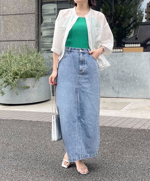 fredy emue（フレディエミュ）の「【新色登場】半袖シアーシャツ（シャツ/ブラウス・レディース・ブルー系その他/グレー系その他/チャコールグレー/オフホワイト/ピンク系その他・38）」の6枚目の写真