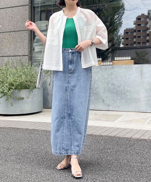 fredy emue（フレディエミュ）の「【新色登場】半袖シアーシャツ（シャツ/ブラウス・レディース・ブルー系その他/グレー系その他/チャコールグレー/オフホワイト/ピンク系その他・38）」の11枚目の写真