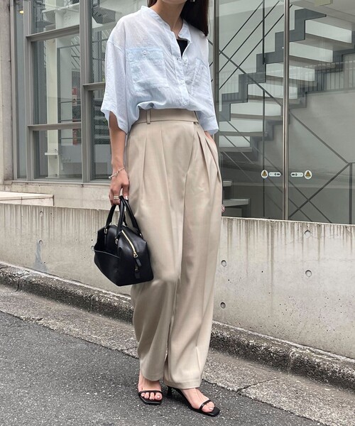 fredy emue（フレディエミュ）の「【新色登場】半袖シアーシャツ（シャツ/ブラウス・レディース・ブルー系その他/グレー系その他/チャコールグレー/オフホワイト/ピンク系その他・38）」の19枚目の写真