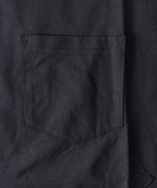 NYLAUS（ナイラス）の「吸汗速乾 ストレッチ ライン柄 ショートスリーブ ポケットTシャツ（Tシャツ/カットソー・メンズ・ネイビー/カーキ/ブラック/杢グレー・LL/L/M）」の8枚目の写真