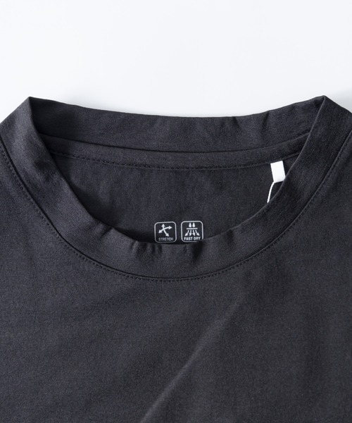 NYLAUS（ナイラス）の「吸汗速乾 ストレッチ ライン柄 ショートスリーブ ポケットTシャツ（Tシャツ/カットソー・メンズ・ネイビー/カーキ/ブラック/杢グレー・LL/L/M）」の7枚目の写真