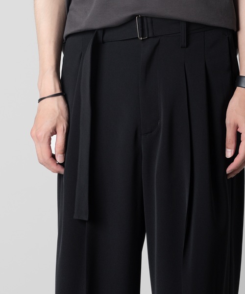 パンツ 24ss soribia twill belted wide trousers ATTACHMENT（アタッチメント）の「【 直営店・ZOZOTOWN限定