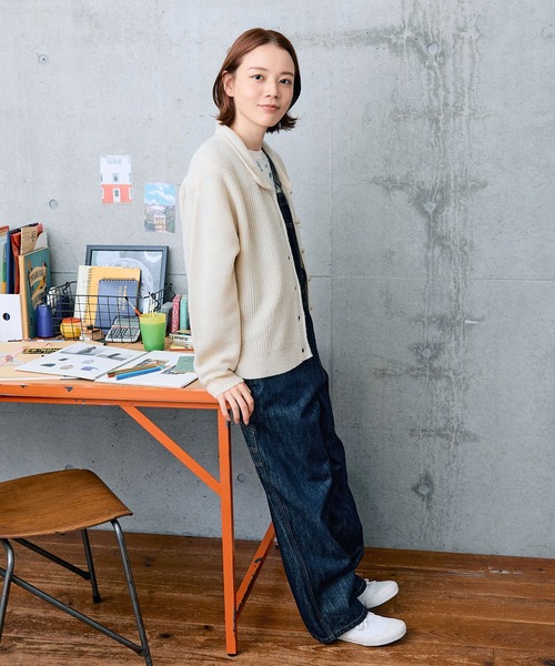 PAR ICI（パーリッシィ）の「ウールナイロン 襟付きカーディガン