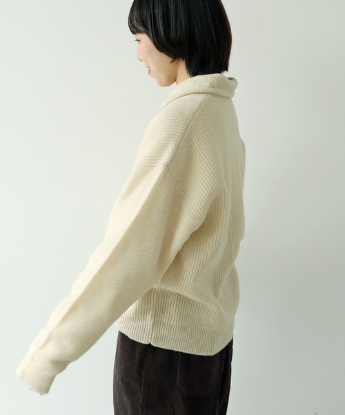 PAR ICI（パーリッシィ）の「ウールナイロン 襟付きカーディガン