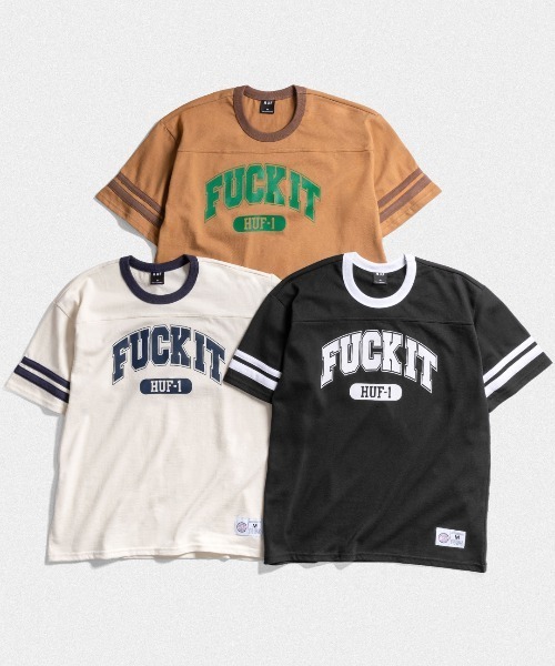 HUF(ハフ)の「FUCK IT FOOTBALL SHIRT / HUF ハフ フットボール シャツ(Tシャツ/カットソー・メンズ・ブラック/アイボリー/ブラウン系その他・SMALL/XX-LARGE/X-LARGE/LARGE/MEDIUM)」の14枚目の写真