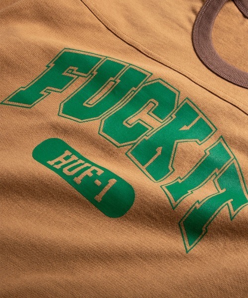 HUF(ハフ)の「FUCK IT FOOTBALL SHIRT / HUF ハフ フットボール シャツ(Tシャツ/カットソー・メンズ・ブラック/アイボリー/ブラウン系その他・SMALL/XX-LARGE/X-LARGE/LARGE/MEDIUM)」の8枚目の写真