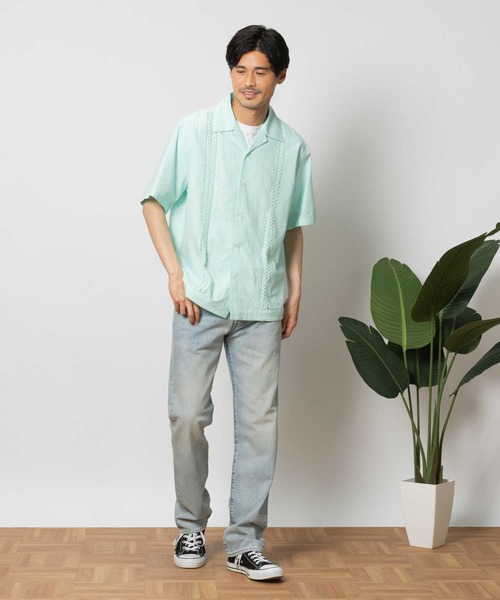 Salt&Pepper（ソルトアンドペッパー）の「【Salt&Pepper】キューバシャツ（シャツ/ブラウス・メンズ・ライム/オレンジ/ダークグレー・M/L/XL）」の7枚目の写真