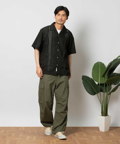 Salt&Pepper（ソルトアンドペッパー）の「【Salt&Pepper】キューバシャツ（シャツ/ブラウス・メンズ・ライム/オレンジ/ダークグレー・M/L/XL）」の4枚目の写真