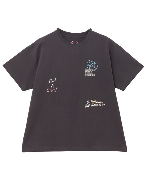 andme(アンドミー)の「ランダムエンブロイダリーロゴ半袖Tシャツ(Tシャツ/カットソー・レディース・キナリ/オフホワイト/スミクロ/オートミール・M/S)」の8枚目の写真