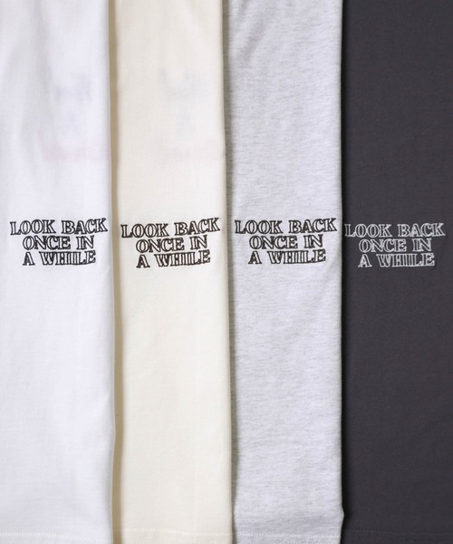 andme(アンドミー)の「ランダムエンブロイダリーロゴ半袖Tシャツ(Tシャツ/カットソー・レディース・キナリ/オフホワイト/スミクロ/オートミール・M/S)」の18枚目の写真