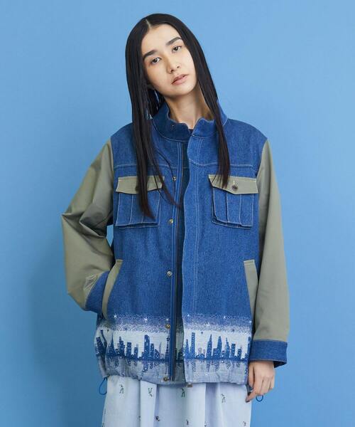 FRAPBOIS（フラボア）の「イブニングタウン ジャケット（デニムジャケット・レディース・ネイビー/ブルー・2/1）」の2枚目の写真