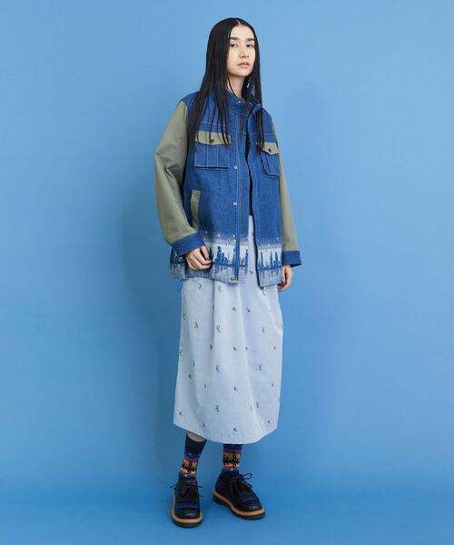 FRAPBOIS（フラボア）の「イブニングタウン ジャケット（デニムジャケット・レディース・ネイビー/ブルー・2/1）」の19枚目の写真