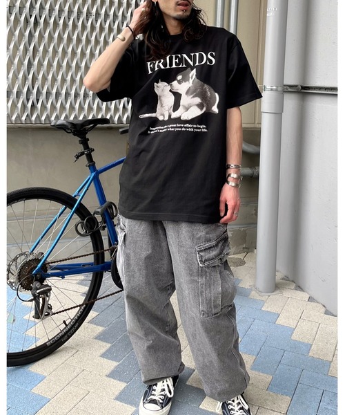 spiritoso(スピリトーゾ)の「【spiritoso】FRIENDS シートプリントTシャツ (CP)(Tシャツ/カットソー・レディース・ブラック/ホワイト/オートミール/ホワイト系その他・M/L)」の6枚目の写真