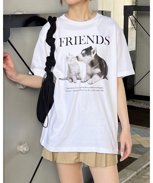spiritoso(スピリトーゾ)の「【spiritoso】FRIENDS シートプリントTシャツ (CP)(Tシャツ/カットソー・レディース・ブラック/ホワイト/オートミール/ホワイト系その他・M/L)」の16枚目の写真