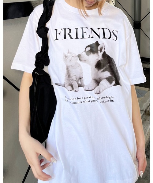 spiritoso(スピリトーゾ)の「【spiritoso】FRIENDS シートプリントTシャツ (CP)(Tシャツ/カットソー・レディース・ブラック/ホワイト/オートミール/ホワイト系その他・M/L)」の17枚目の写真