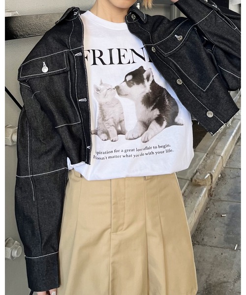 spiritoso(スピリトーゾ)の「【spiritoso】FRIENDS シートプリントTシャツ (CP)(Tシャツ/カットソー・レディース・ブラック/ホワイト/オートミール/ホワイト系その他・M/L)」の19枚目の写真