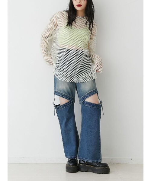 jouetie（ジュエティ）の「マルチWAYデニムパンツ（デニムパンツ・レディース・ブルー/ブラック・SMALL/MEDIUM）」の5枚目の写真