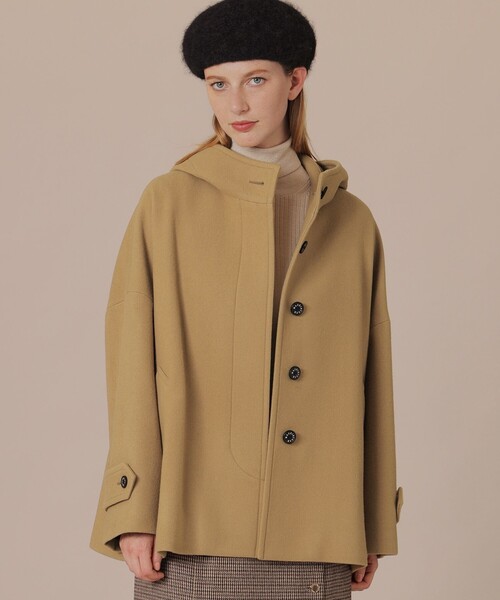 MACKINTOSH LONDON(マッキントッシュ ロンドン)の「【ROSLEY/ロズリー】ファインウールメルトンフーデッドショートコート(ピーコート・レディース・グリーン系その他4/ブラック/ベージュ・38)」の3枚目の写真