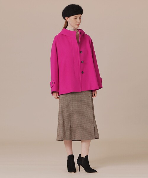 MACKINTOSH LONDON(マッキントッシュ ロンドン)の「【ROSLEY/ロズリー】ファインウールメルトンフーデッドショートコート(ピーコート・レディース・グリーン系その他4/ブラック/ベージュ・38)」の5枚目の写真