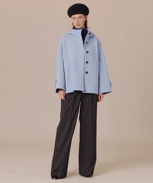 MACKINTOSH LONDON(マッキントッシュ ロンドン)の「【ROSLEY/ロズリー】ファインウールメルトンフーデッドショートコート(ピーコート・レディース・グリーン系その他4/ブラック/ベージュ・38)」の6枚目の写真